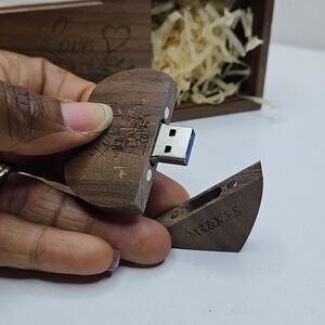 Heart-Shaped Wooden USB Drive